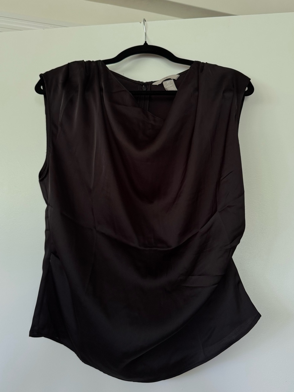 H&M Black Sleeveless Drape-Neck Camisole